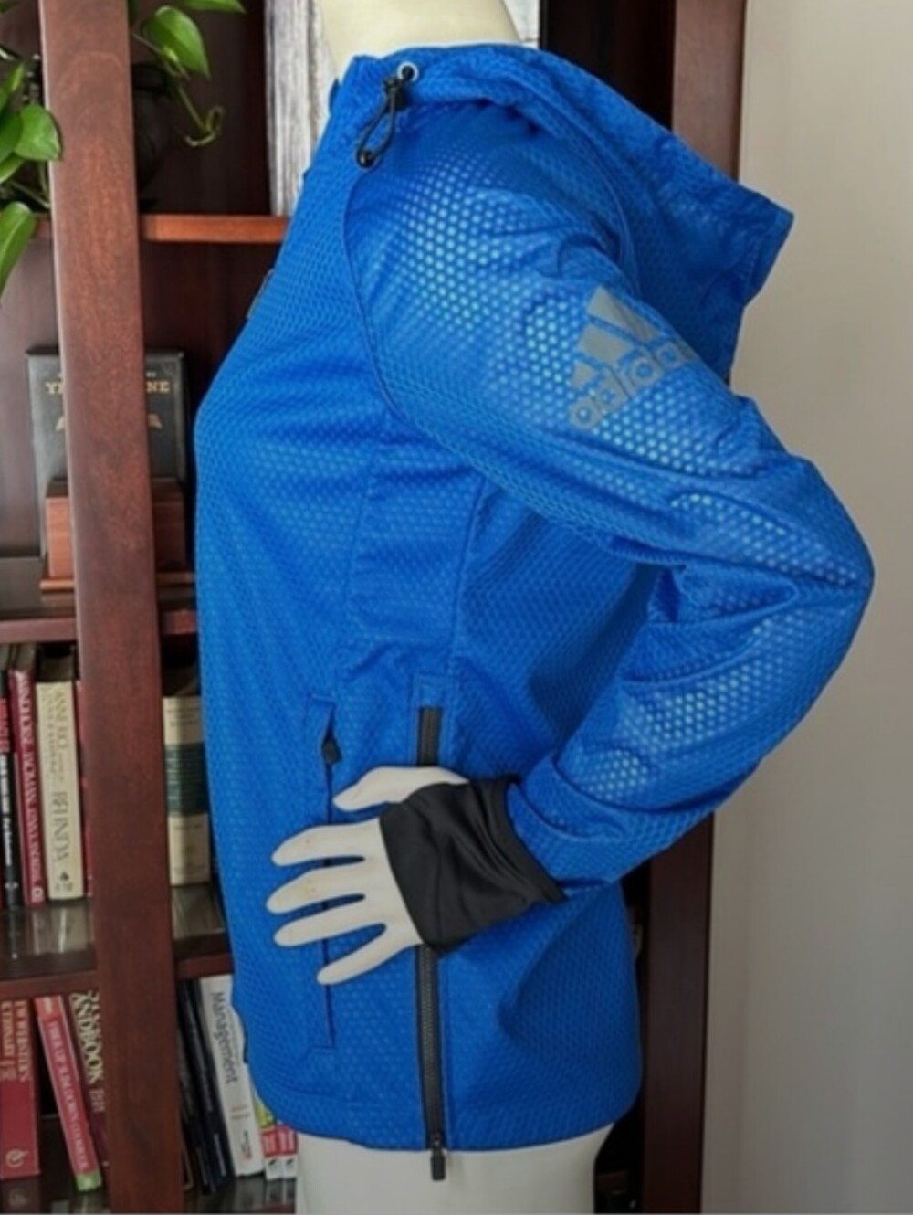 adidas Women's Training ClimaStorm Full Zip Jacket Blue & Black Size Medium/6-8